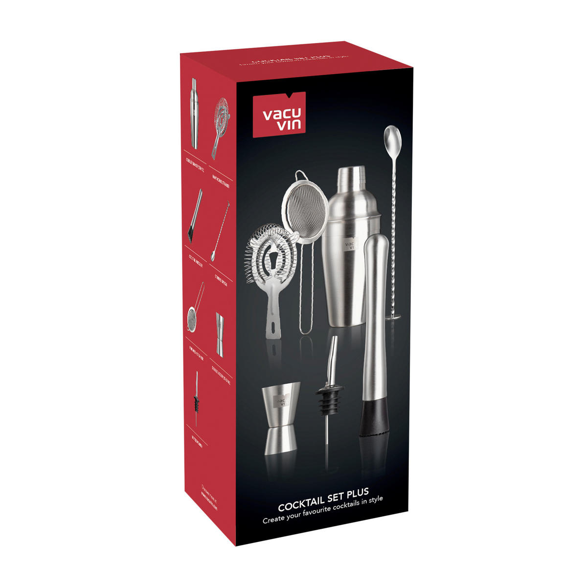 SET ZA KOKTELE - Osnovno, metal (10.5/9.5/26.2cm) - Vacu Vin