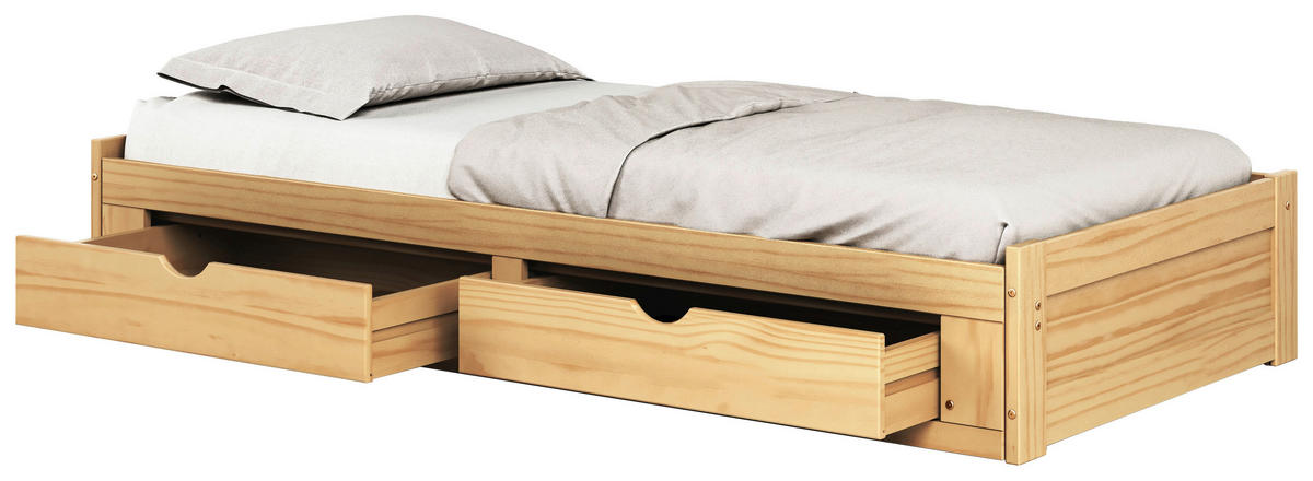 AUSZIEHBETT 90/200 cm  in Naturfarben  - Naturfarben, MODERN, Holz/Holzwerkstoff (90/200cm) - MID.YOU