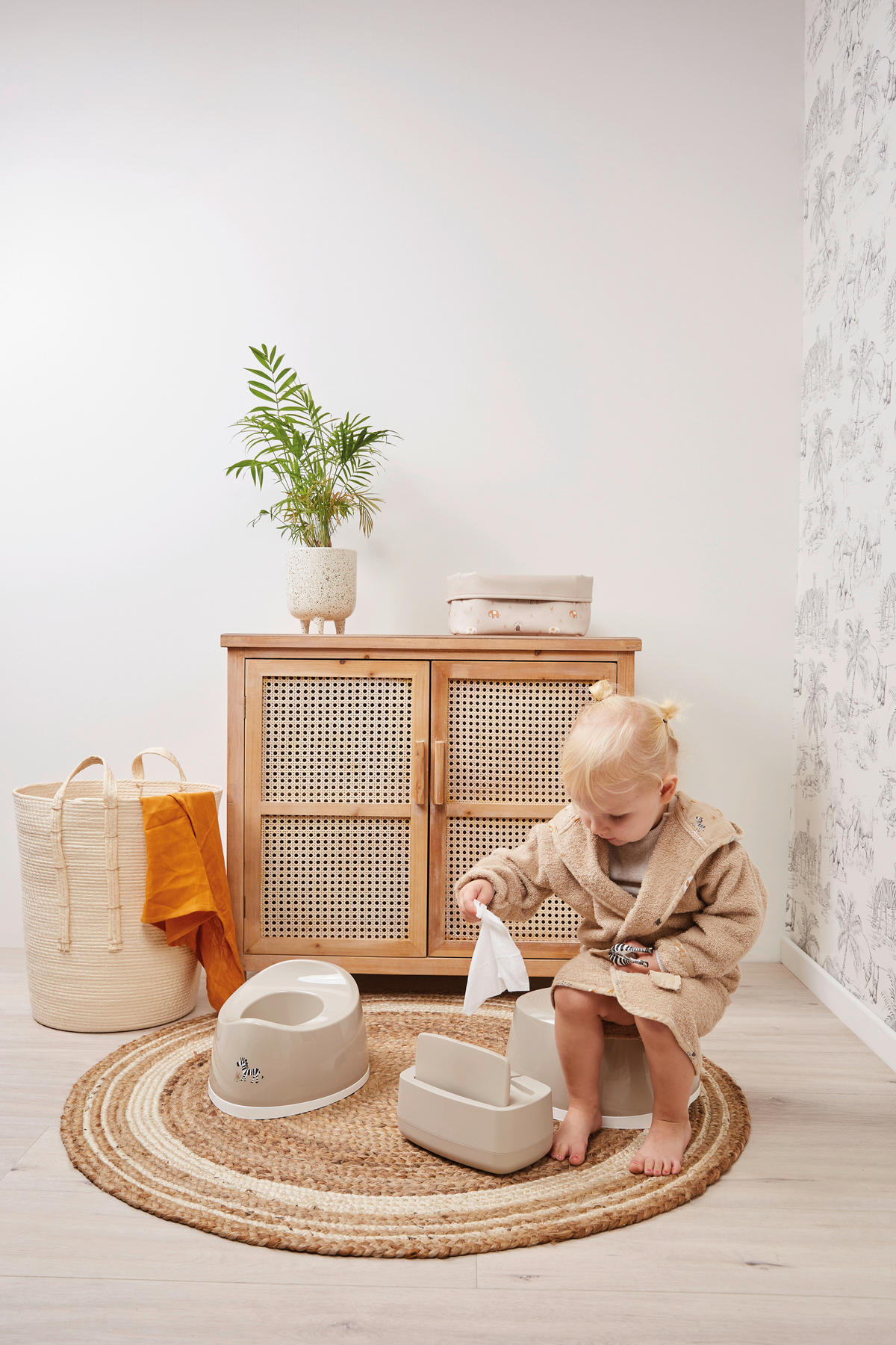 FEUCHTTÜCHER-BOX STEPPE  - Taupe, Basics, Kunststoff (21/13/9cm) - Bebe Jou