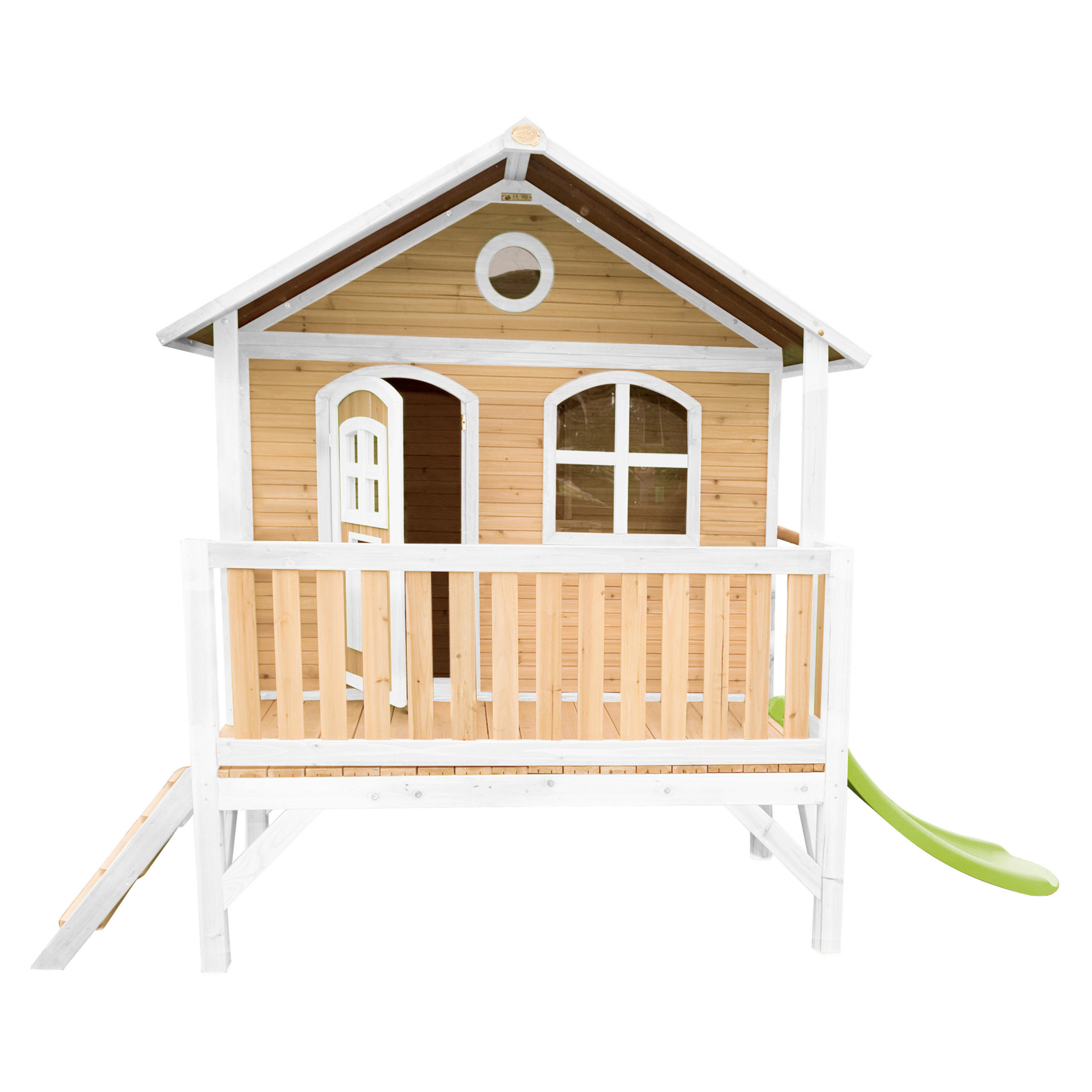 SPIELHAUS 349/233/212 cm SPIELHAUS STEF  - Braun/Weiß, Basics, Holz (349/233/212cm) - Ambia Garden