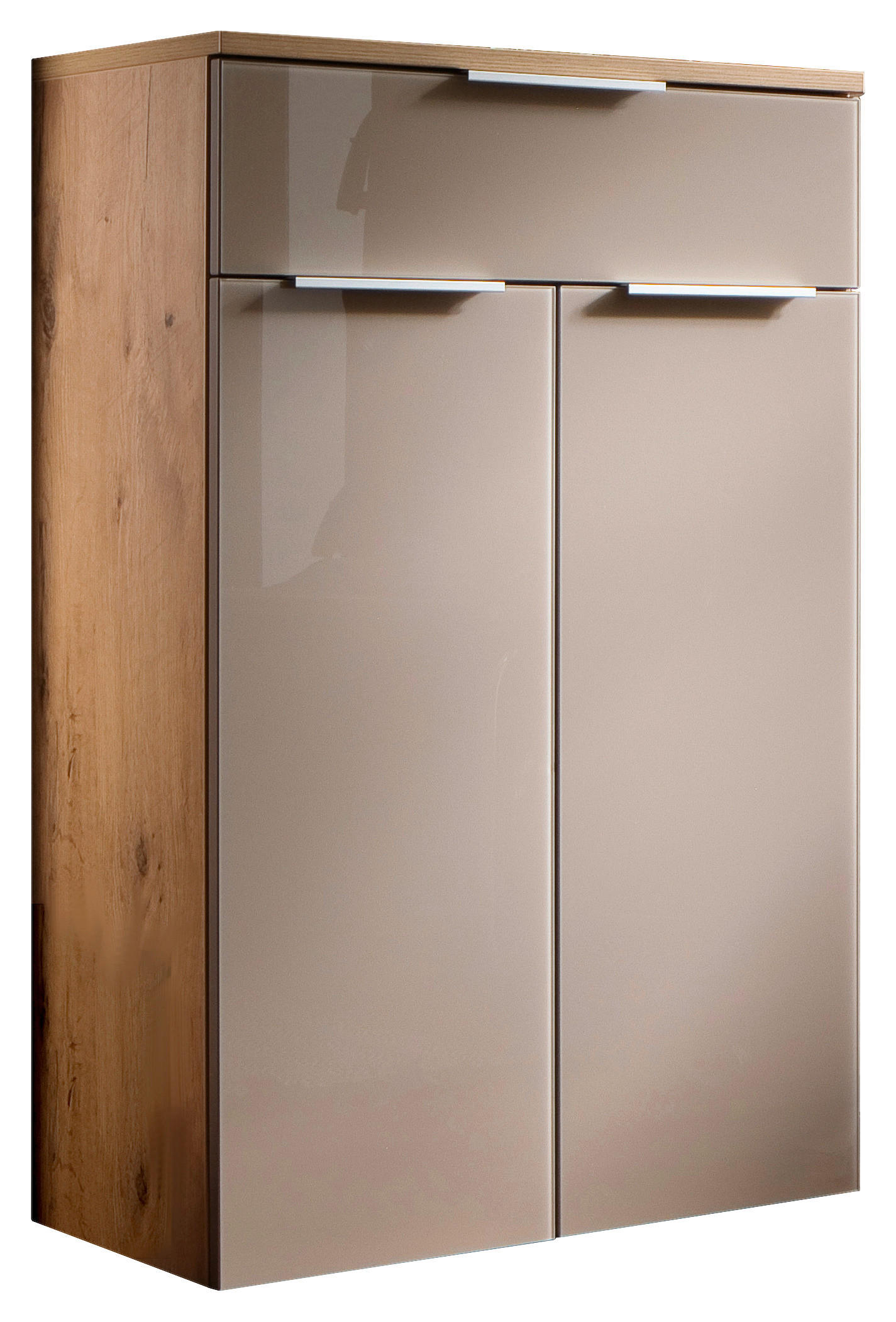 SCHUHSCHRANK Eichefarben, Hellbraun - Hellbraun/Eichefarben, KONVENTIONELL, Glas/Holzwerkstoff (61/101/36cm) - Cassando
