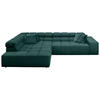 ECKSOFA in Feincord Dunkelgrün  215/319 cm  - Dunkelgrün/Schwarz, Design, Kunststoff/Textil (215/319cm) - Hom`in