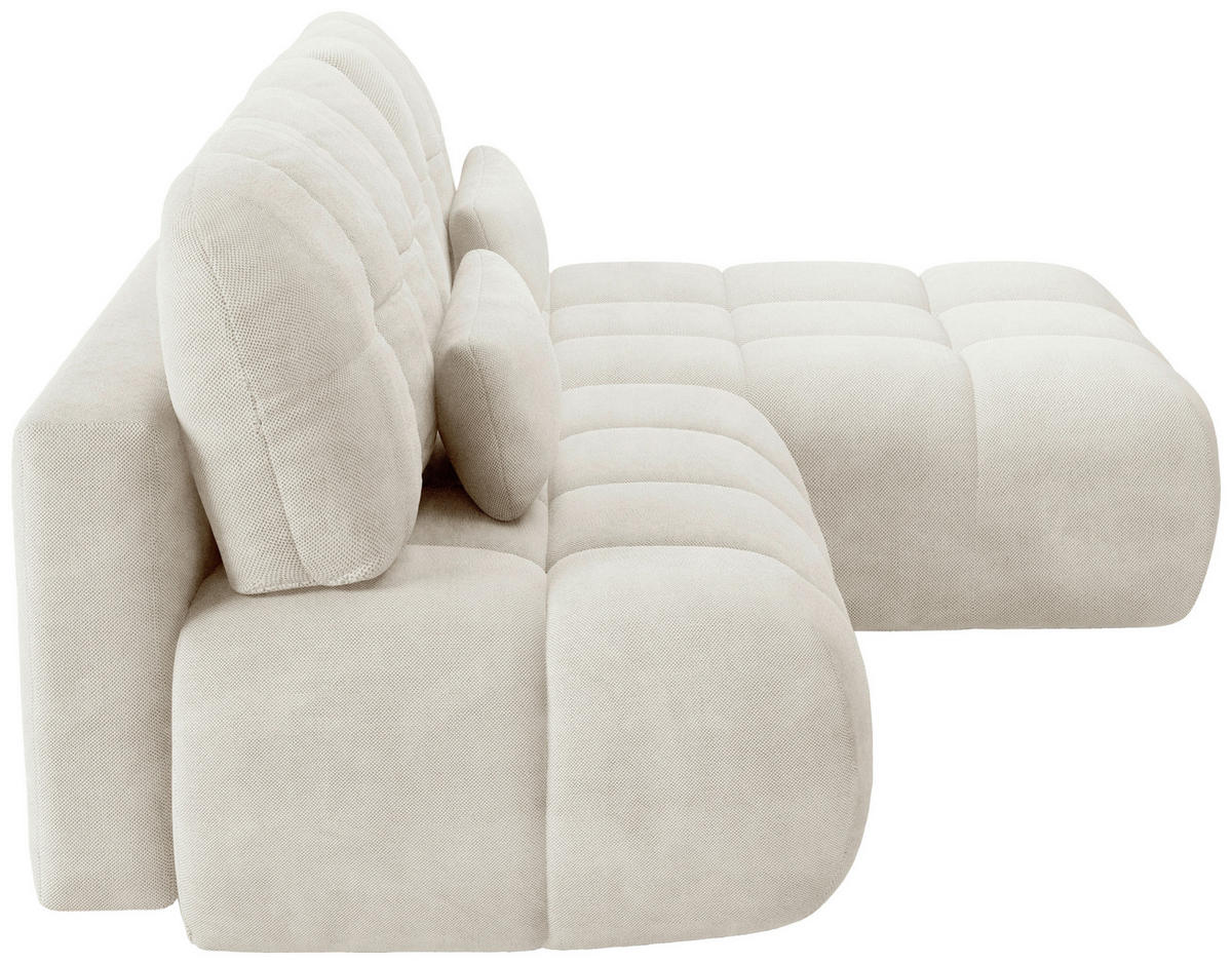 ECKSOFA TARANTO Beige Webstoff  - Beige/Schwarz, Design, Kunststoff/Textil (172/225cm) - Livetastic