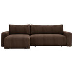 ECKSOFA Braun Cord  - Schwarz/Braun, MODERN, Kunststoff/Textil (150/245cm) - Carryhome