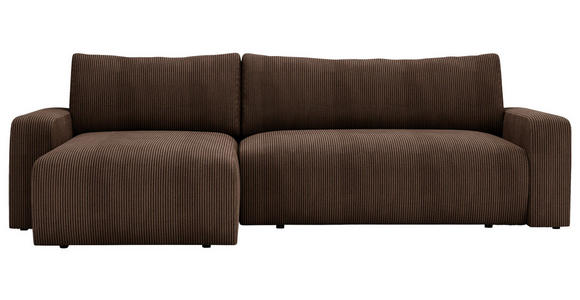 ECKSOFA in Cord Braun  - Schwarz/Braun, MODERN, Kunststoff/Textil (150/245cm) - Carryhome