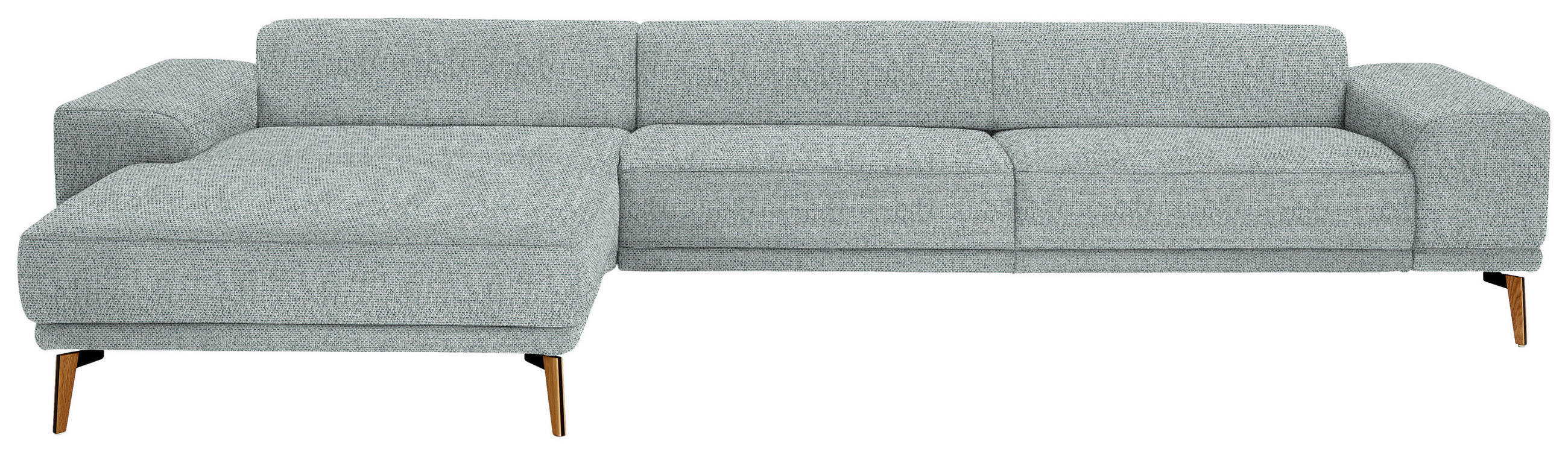 ECKSOFA Flachgewebe Hellgrau  - Wildeiche/Hellgrau, Design, Holz/Textil (193/334cm) - Niels Andersson