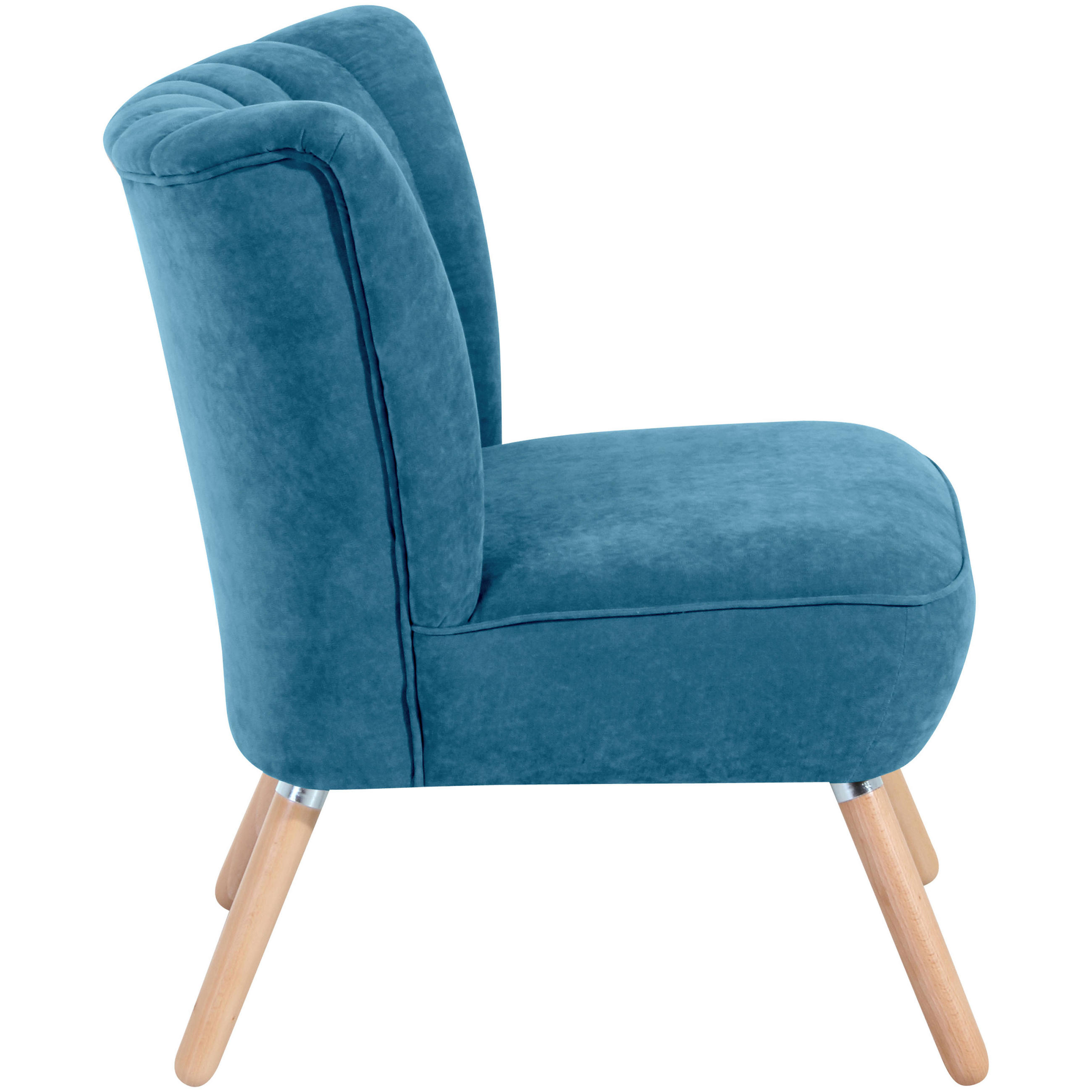 SESSEL Velours Petrol    - Buchefarben/Petrol, Design, Holz/Textil (70/80/66cm) - Max Winzer