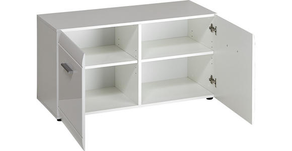 GARDEROBENBANK Weiß  - Silberfarben/Schwarz, Design, Holzwerkstoff/Kunststoff (95,9/50,2/38,8cm) - Carryhome