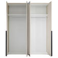 DREHTÜRENSCHRANK  in Kaschmir  - Kaschmir/Schwarz, MODERN, Glas/Holzwerkstoff (180/225/52cm) - Carryhome