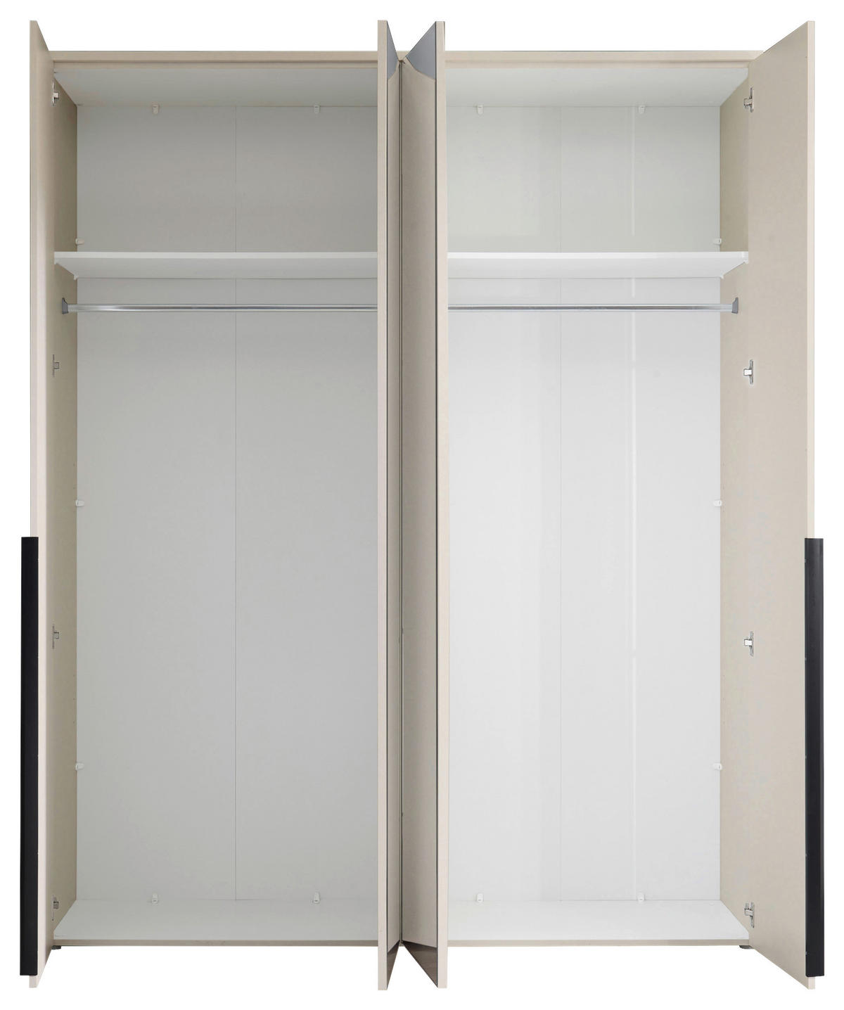 DREHTÜRENSCHRANK 180/225/52 cm 4-türig Kaschmir  - Kaschmir/Schwarz, MODERN, Glas/Holzwerkstoff (180/225/52cm) - MID.YOU