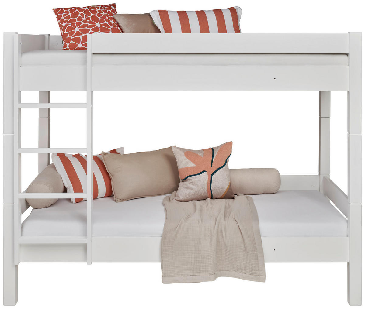 Pat Supraetajat, 90/200 cm,  - culoare lemn fag/alb, Konventionell, lemn (90/200cm) - Linea Natura