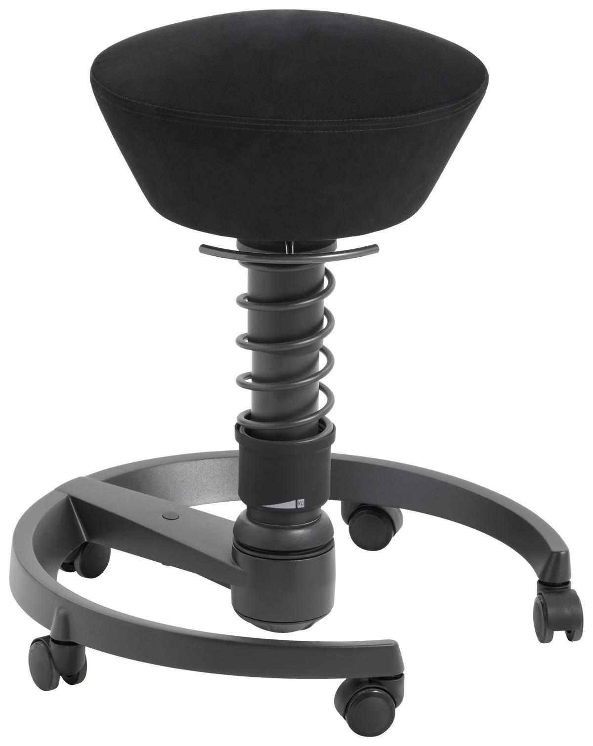 BÜROHOCKER Mikrofaser Flachgewebe Schwarz  - Schwarz, MODERN, Kunststoff/Textil (59/45-66/59cm) - Aeris