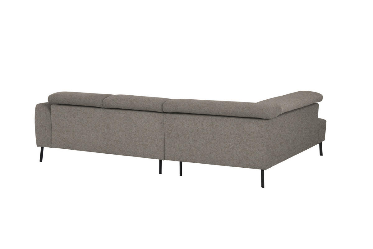 ECKSOFA in Webstoff Greige  - Greige/Schwarz, Design, Textil/Metall (205/280cm) - MID.YOU