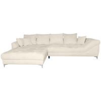 ECKSOFA Greige Chenille Zierkissen, Rückenkissen, Rücken echt  - Chromfarben/Greige, KONVENTIONELL, Textil/Metall (227/329cm) - Carryhome