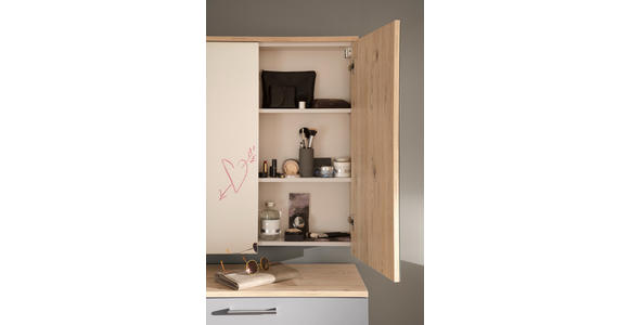 GARDEROBE 4-teilig  in 220/200/38 cm  - Eichefarben/Grau, KONVENTIONELL, Holzwerkstoff (220/200/38cm) - Moderano