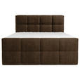 BOXBETT 180/200 cm  in Dunkelbraun  - Chromfarben/Dunkelbraun, Design, Holz/Holzwerkstoff (180/200cm) - Esposa