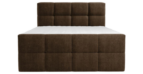 BOXBETT 180/200 cm in Dunkelbraun - Chromfarben/Dunkelbraun, Design, Holz/Holzwerkstoff (180/200cm) - Esposa