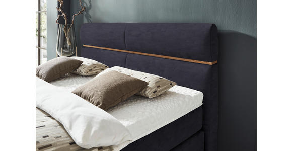 BOXSPRINGBETT 180/200 cm in Graphitfarben, Eichefarben - Eichefarben/Schwarz, KONVENTIONELL, Holz/Kunststoff (180/200cm) - Dieter Knoll