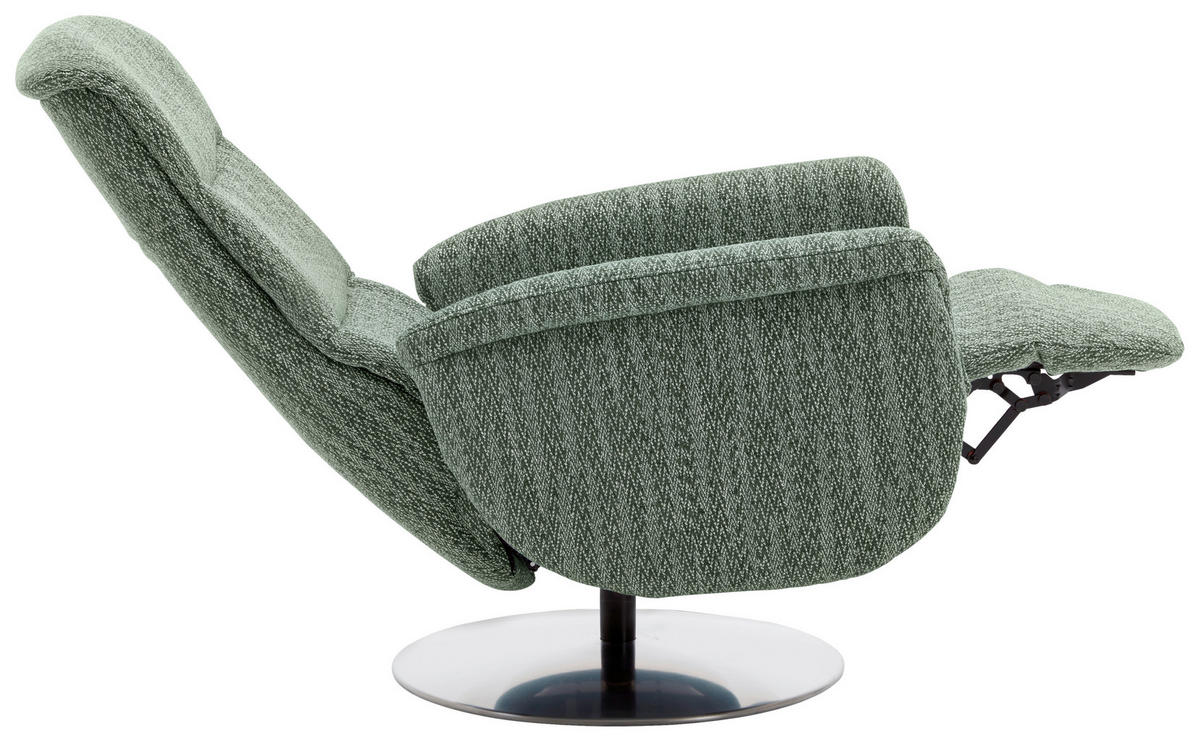 RELAXSESSEL Flachgewebe Relaxfunktion, Kopfteilverstellung, Fußteilverstellung, Rücken echt    - Edelstahlfarben/Grün, Design, Textil/Metall (71/112/83cm) - Dieter Knoll