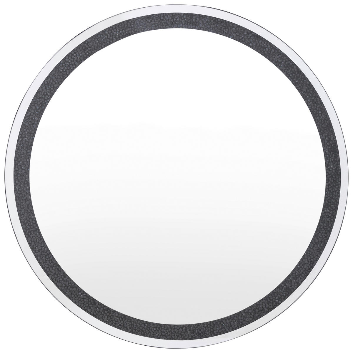 OGLINDĂ DE PERETE 80/80/4 cm    - argintiu/negru, Modern, sticlă (80/80/4cm) - Ti'me