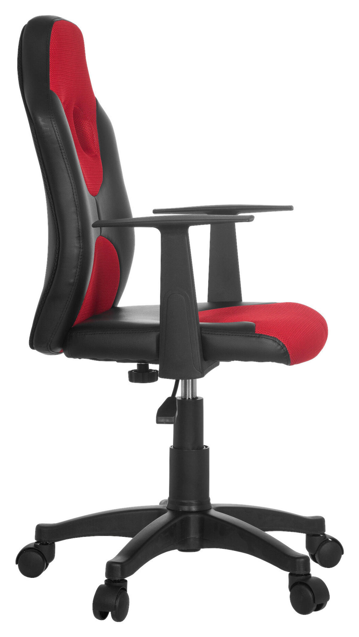 JUGENDDREHSTUHL Rot, Schwarz  - Rot/Schwarz, Basics, Kunststoff (54/90-100/48cm) - MID.YOU