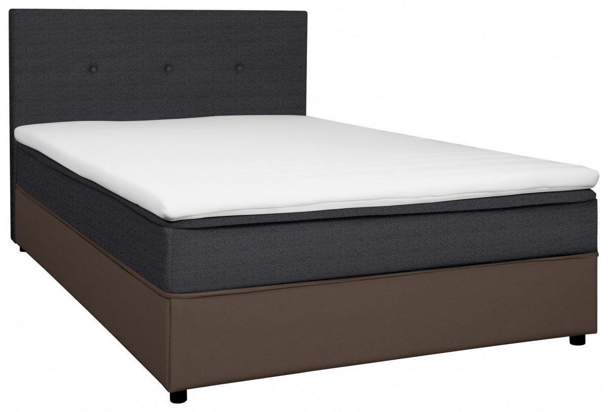BOXBETT 120/200 cm  in Anthrazit, Grau  - Anthrazit/Schwarz, KONVENTIONELL, Holz/Textil (120/200cm) - Boxxx
