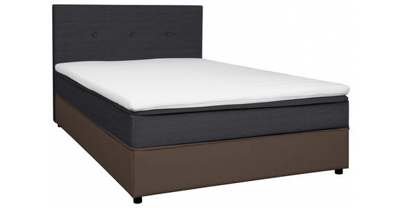 BOXBETT 120/200 cm  in Anthrazit, Grau  - Anthrazit/Schwarz, KONVENTIONELL, Holz/Textil (120/200cm) - Carryhome