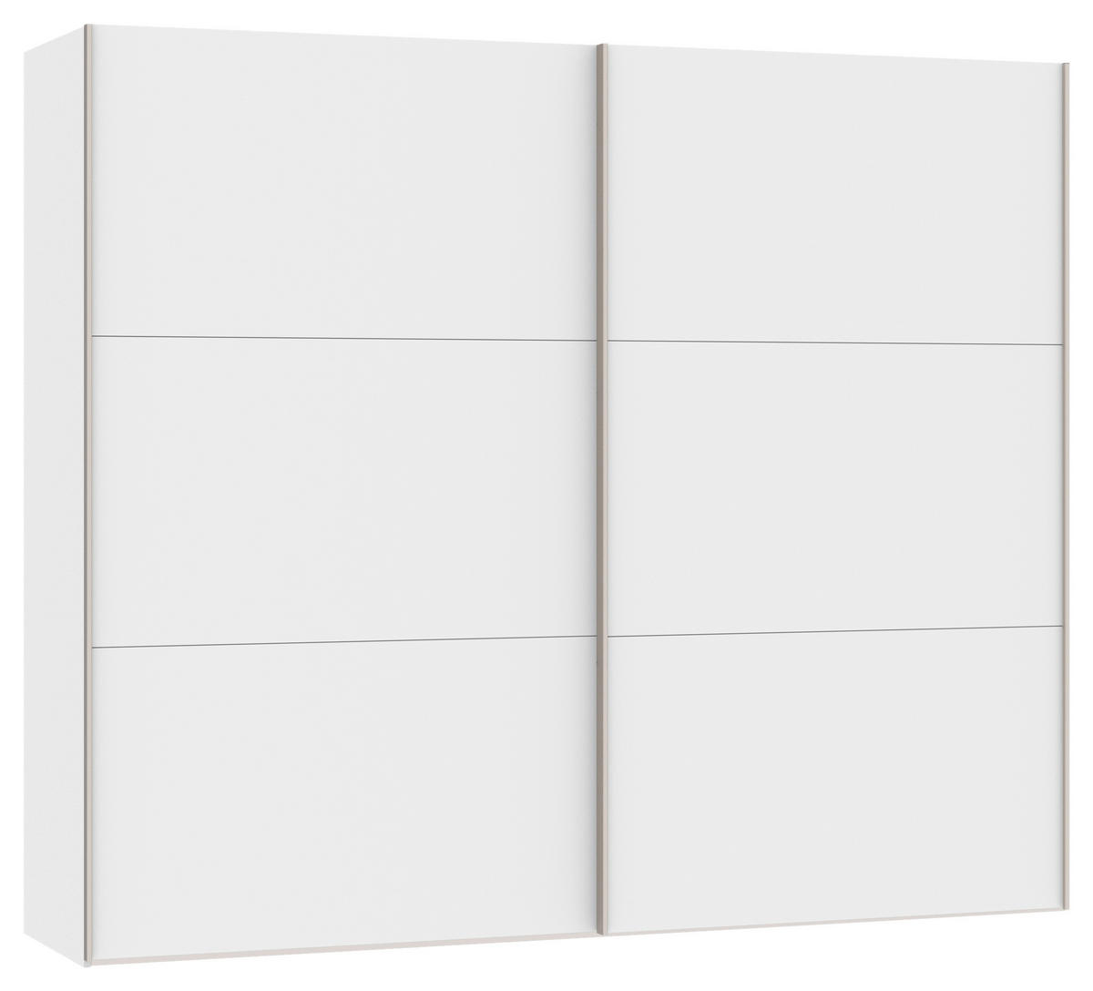 SCHWEBETÜRENSCHRANK  in Weiß  - Edelstahlfarben/Weiß, Design, Holzwerkstoff (253/215/65cm) - Boxxx