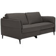 3-SITZER-SOFA in Leder Mokka  - Schwarz/Mokka, Design, Leder/Metall (190/84/99cm) - Dieter Knoll