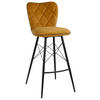 BARSKI STOL, rumena  - rumena/črna, Design, kovina/tekstil (44/107/53cm) - Hom`in