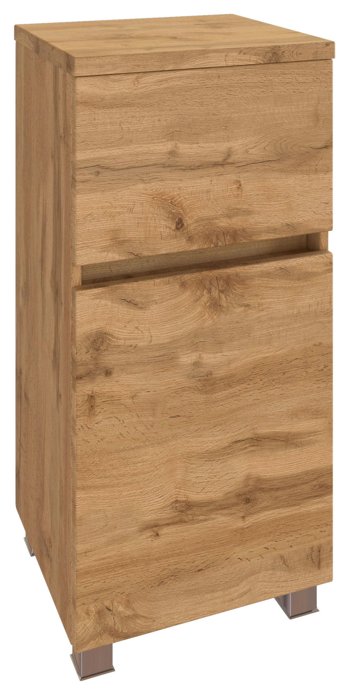 UNTERSCHRANK 40/81,5/35 cm   - Eiche Wotan/Silberfarben, MODERN, Holzwerkstoff/Kunststoff (40/81,5/35cm) - Held