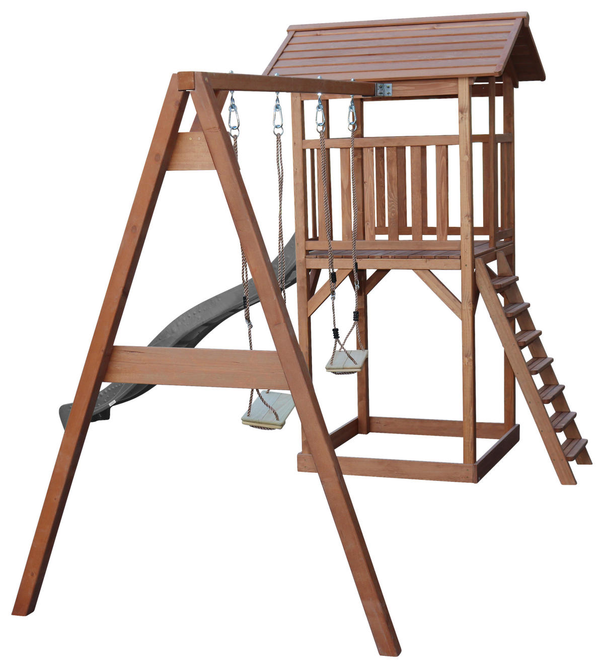 SPIELTURM 356,6/241,9/349 cm  - Braun/Grau, KONVENTIONELL, Holz/Kunststoff (356,6/241,9/349cm) - Ambia Garden