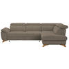 ECKSOFA in Chenille Graubraun  287/212 cm  - Eichefarben/Graubraun, MODERN, Holz/Textil (287/212cm) - Valnatura