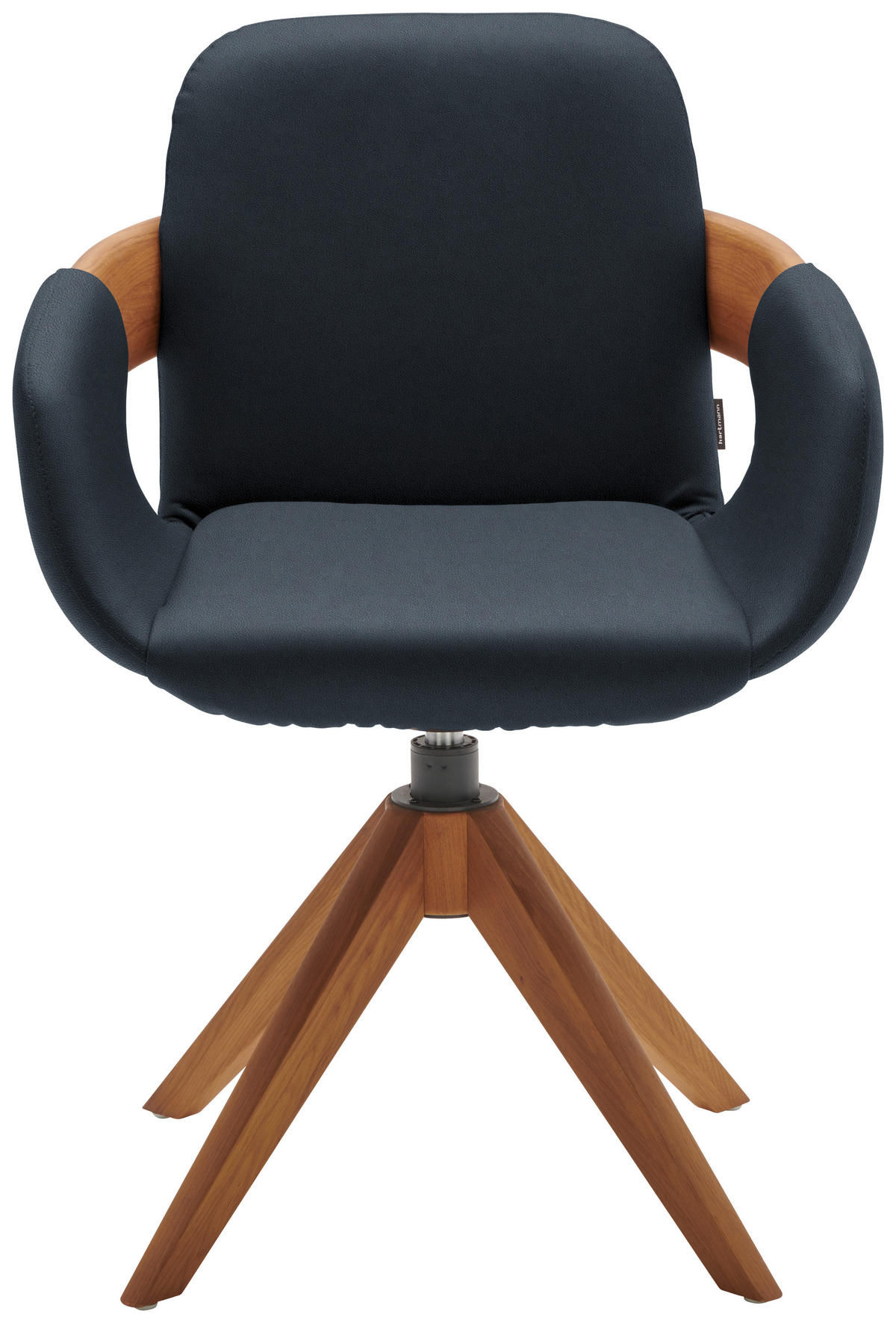 ARMLEHNSTUHL  Lederauswahl, Stoffauswahl, Typenauswahl, Sitzfläche 360° drehbar, automatische Rückholfunktion  Echtleder  - Eichefarben/Cognac, Natur, Leder/Holz (60/86/60cm) - Valnatura