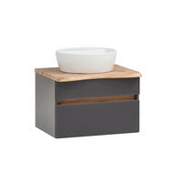 WASCHTISCHKOMBI 61 cm  - Graphitfarben/Weiß, Natur, Keramik/Holzwerkstoff (61cm) - Xora