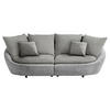 BIGSOFA Chenille Hellgrau, Dunkelgrau  - Dunkelgrau/Hellgrau, MODERN, Kunststoff/Textil (237/87/131cm) - Trendmanufaktur