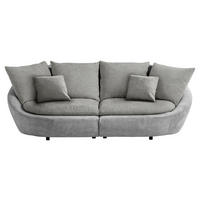 BIGSOFA Chenille Hellgrau, Dunkelgrau  - Dunkelgrau/Hellgrau, MODERN, Kunststoff/Textil (237/87/131cm) - Trendmanufaktur