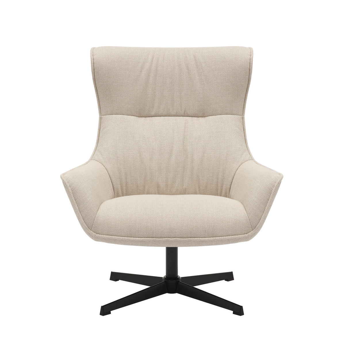 SESSEL in Struktur Beige  - Beige/Schwarz, MODERN, Textil/Metall (85/103/83cm) - Livetastic