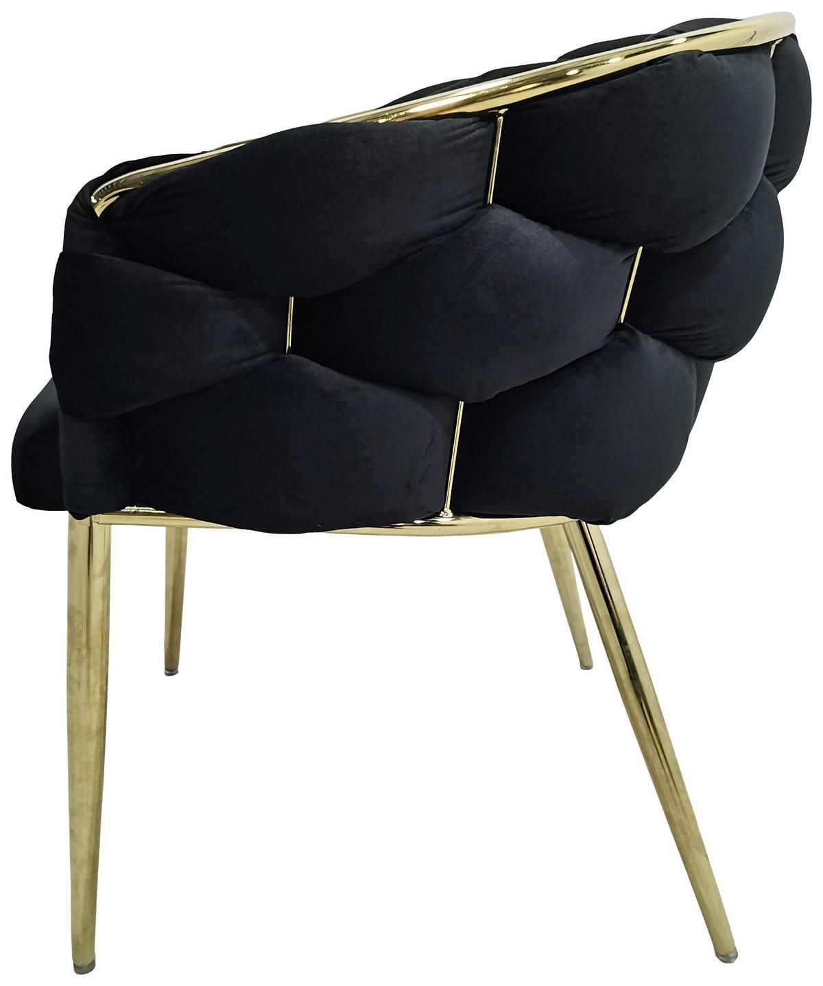 SADA STOLIČIEK S PODRÚČKAMI 2 kus - čierna/zlatá, Modern, kov/textil (65/79/61cm) - MID.YOU