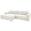 ECKSOFA in Cord Creme  168/296 cm  - Creme/Schwarz, Design, Kunststoff/Textil (168/296cm) - Pure Home Lifestyle