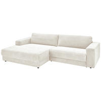 ECKSOFA in Cord Creme  - Creme/Schwarz, Design, Kunststoff/Textil (168/296cm) - Pure Home Lifestyle