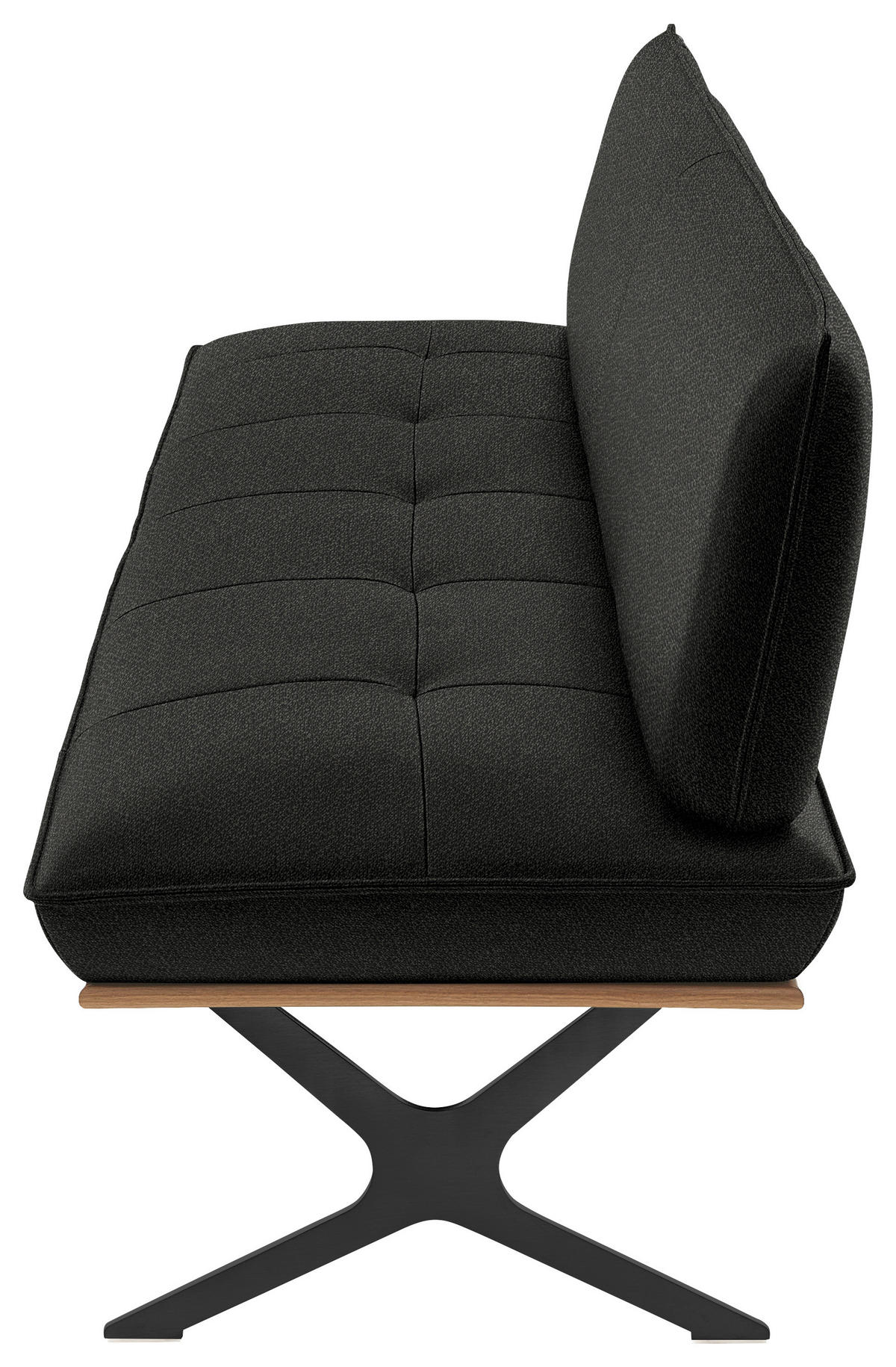 SITZBANK in Holz, Textil Anthrazit, Schwarz, Nussbaumfarben  - Anthrazit/Nussbaumfarben, Design, Holz/Textil (194/88/66cm) - Koinor