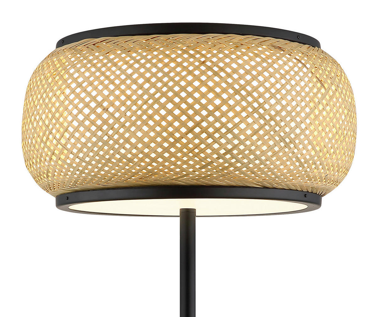 STOJACÍ LED LAMPA, 38/146,1 cm  - bílá/černá, Design, kov/dřevo (38/146,1cm) - Globo
