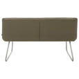 SITZBANK 155/87/65 cm Mikrofaser Taupe  - Taupe/Edelstahlfarben, Design, Textil/Metall (155/87/65cm) - Novel