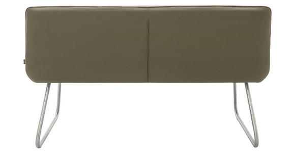 SITZBANK 155/87/65 cm Mikrofaser Taupe  - Taupe/Edelstahlfarben, Design, Textil/Metall (155/87/65cm) - Novel