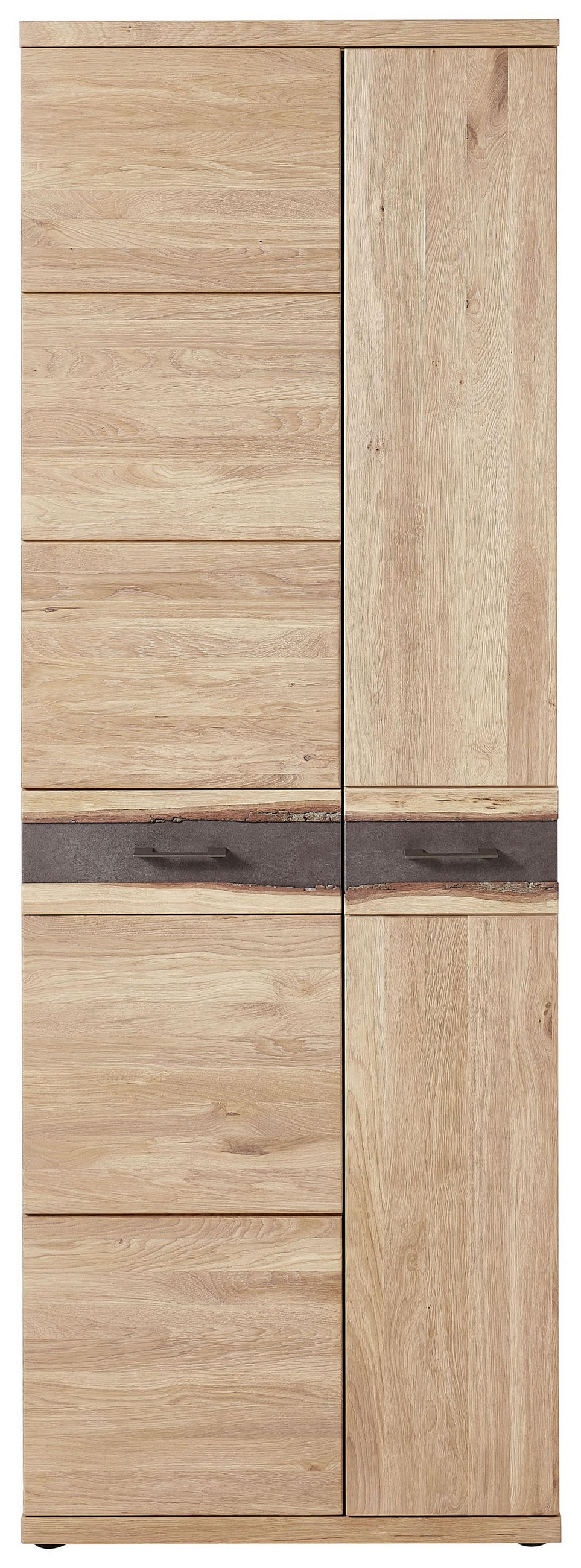 GARDEROBENSCHRANK Wildeiche furniert, massiv Eichefarben - Eichefarben/Braun, Basics, Holz/Holzwerkstoff (71/202/39cm) - Linea Natura
