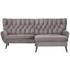 ECKSOFA in Flachgewebe Taupe  - Taupe/Schwarz, Design, Holz/Textil (237/165cm) - Stylife