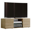 TV-Element in Sonoma Eiche  in 115/40/36 cm  - Eichefarben/Schwarz, Konventionell, Glas/Holzwerkstoff (115/40/36cm) - MID.YOU