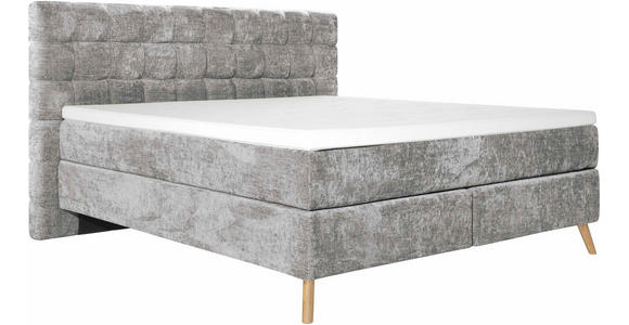 BOXSPRINGBETT 180/200 cm  in Grau  - Eichefarben/Grau, Design, Holz/Textil (180/200cm) - Esposa