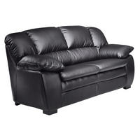 2-SITZER-SOFA Lederlook Schwarz  - Schwarz, Konventionell, Kunststoff/Textil (159/88/92cm) - MID.YOU